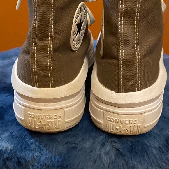 Converse Brown High-Tops with White Soles - Picture 2 of 5